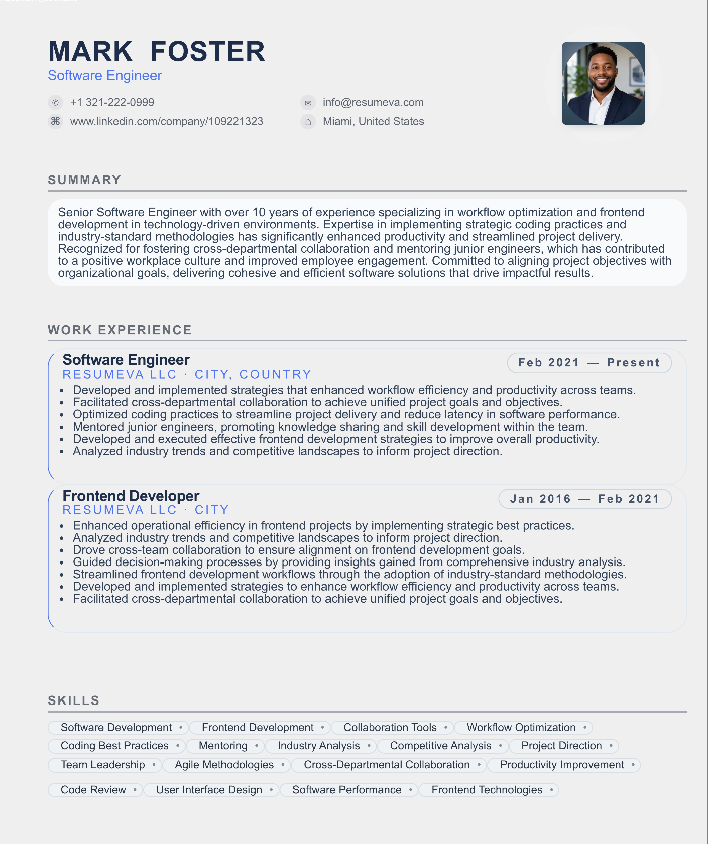 IT Support Specialist resume template preview