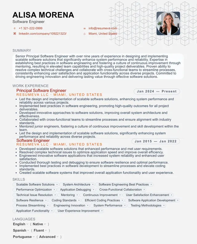27. IT Support Specialist resume template preview