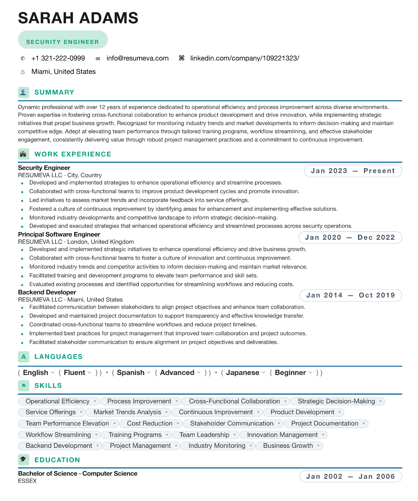 77. Copywriter resume template preview
