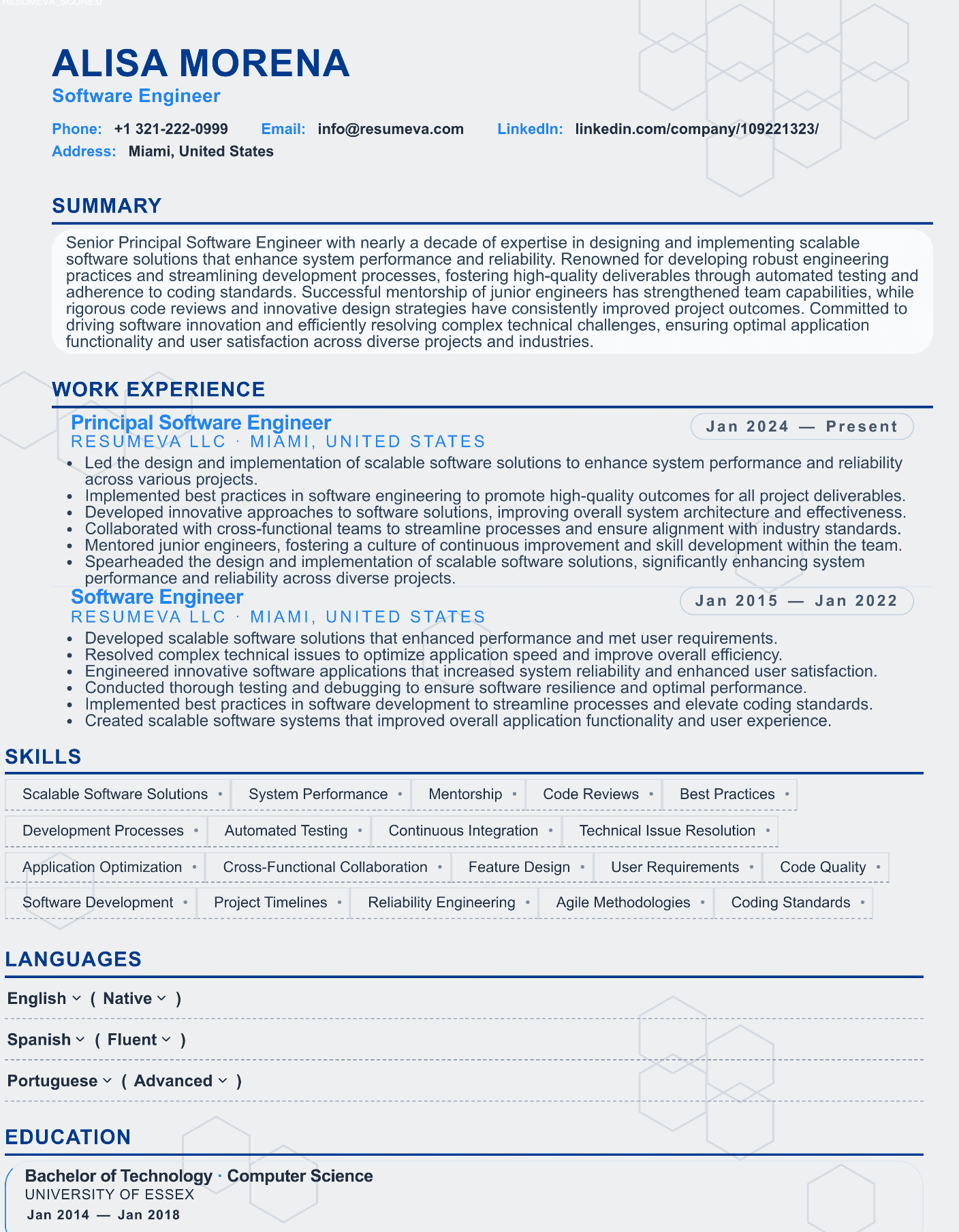 14. Mechanical Engineer resume template preview