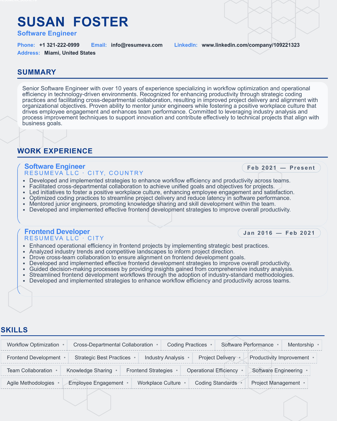 Mechanical Engineer resume template preview