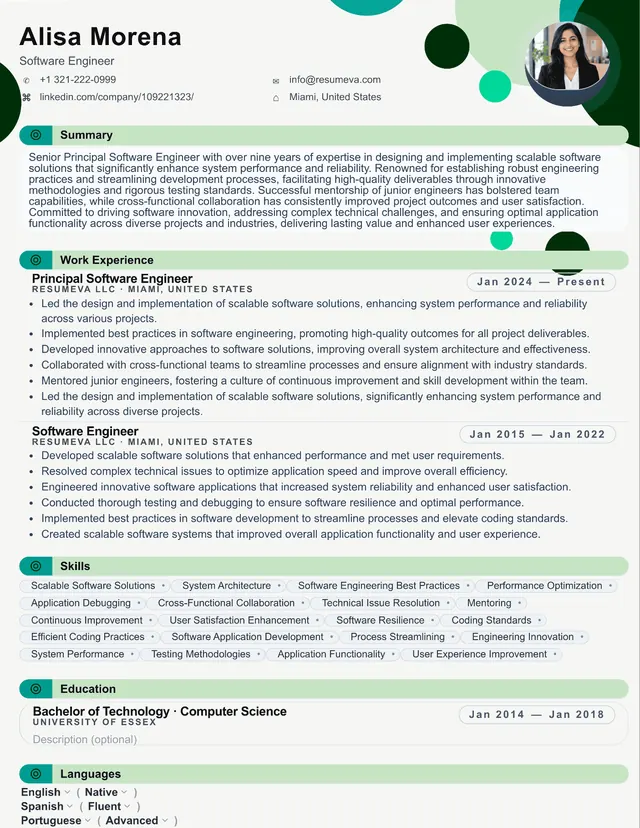 19. Photographer resume template preview
