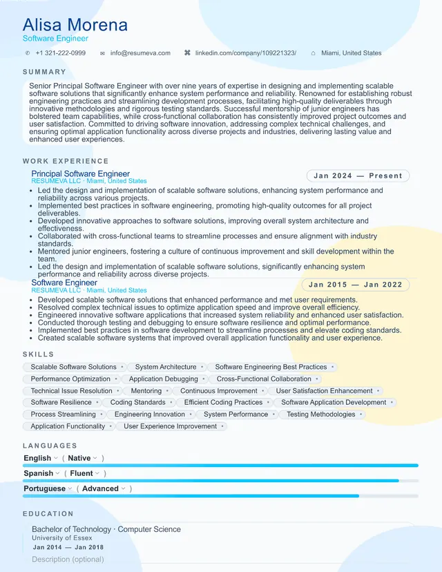 18. Project Manager resume template preview