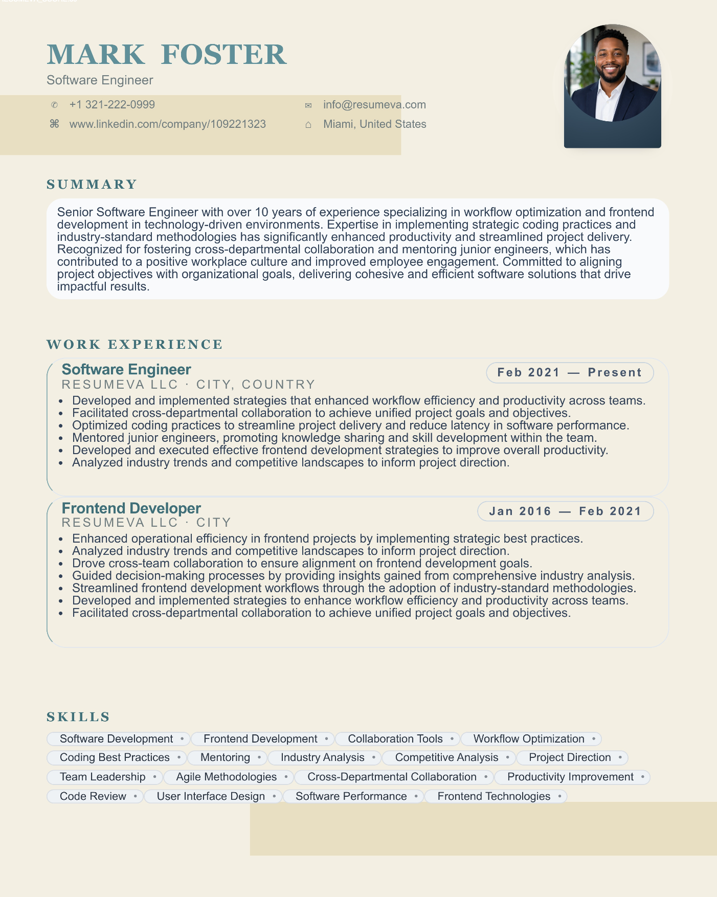 Registered Nurse resume template preview