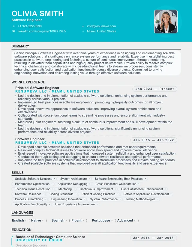 31. Nurse Practitioner resume template preview