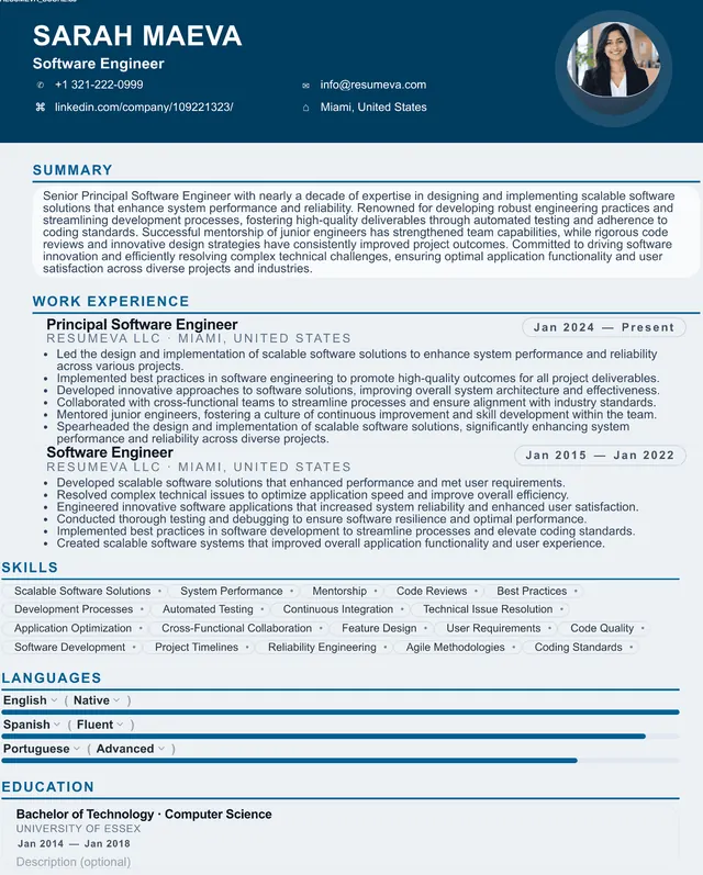 11. Business Development Manager resume template preview