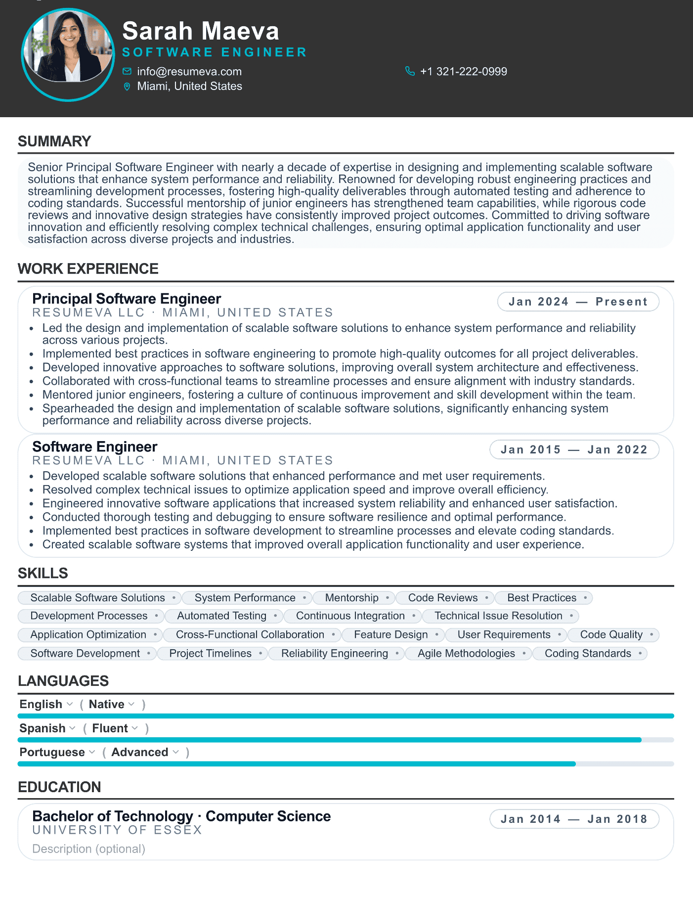 10. SEO Specialist resume template preview
