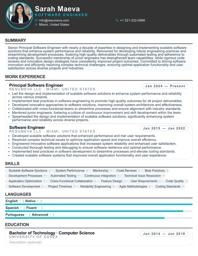 10. SEO Specialist resume template preview