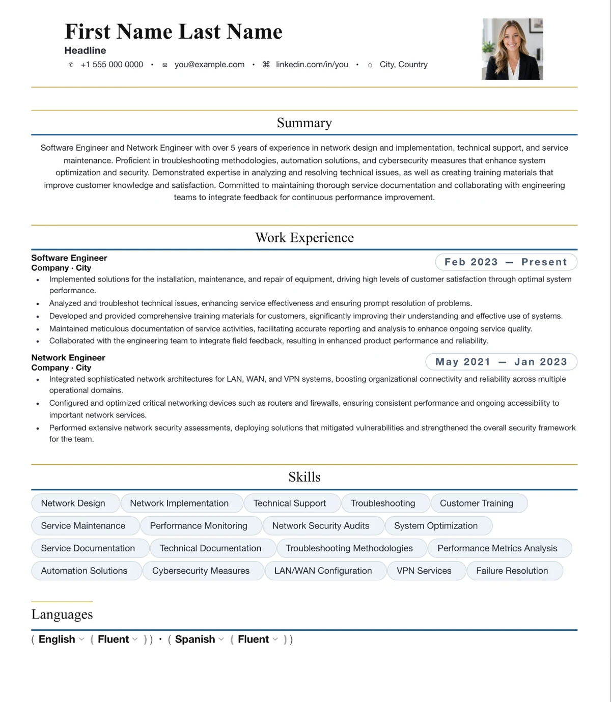 7. 7 Software Engineer resume template preview
