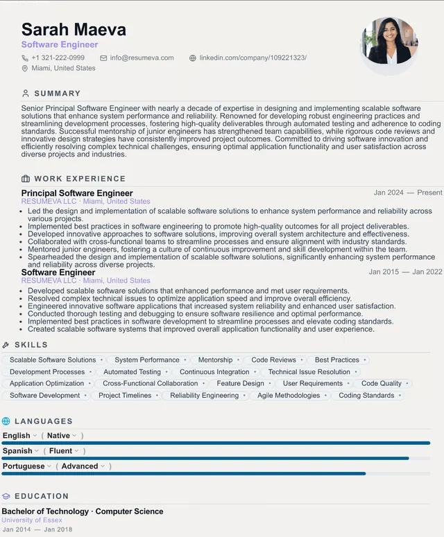 12. Team Lead resume template preview