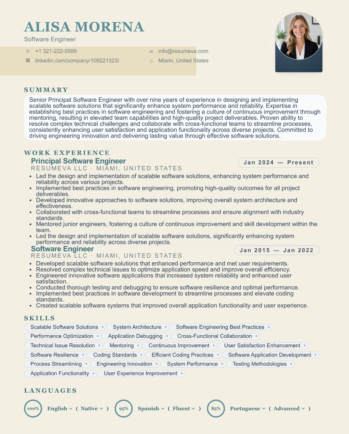 34. UX/UI Designer resume template preview