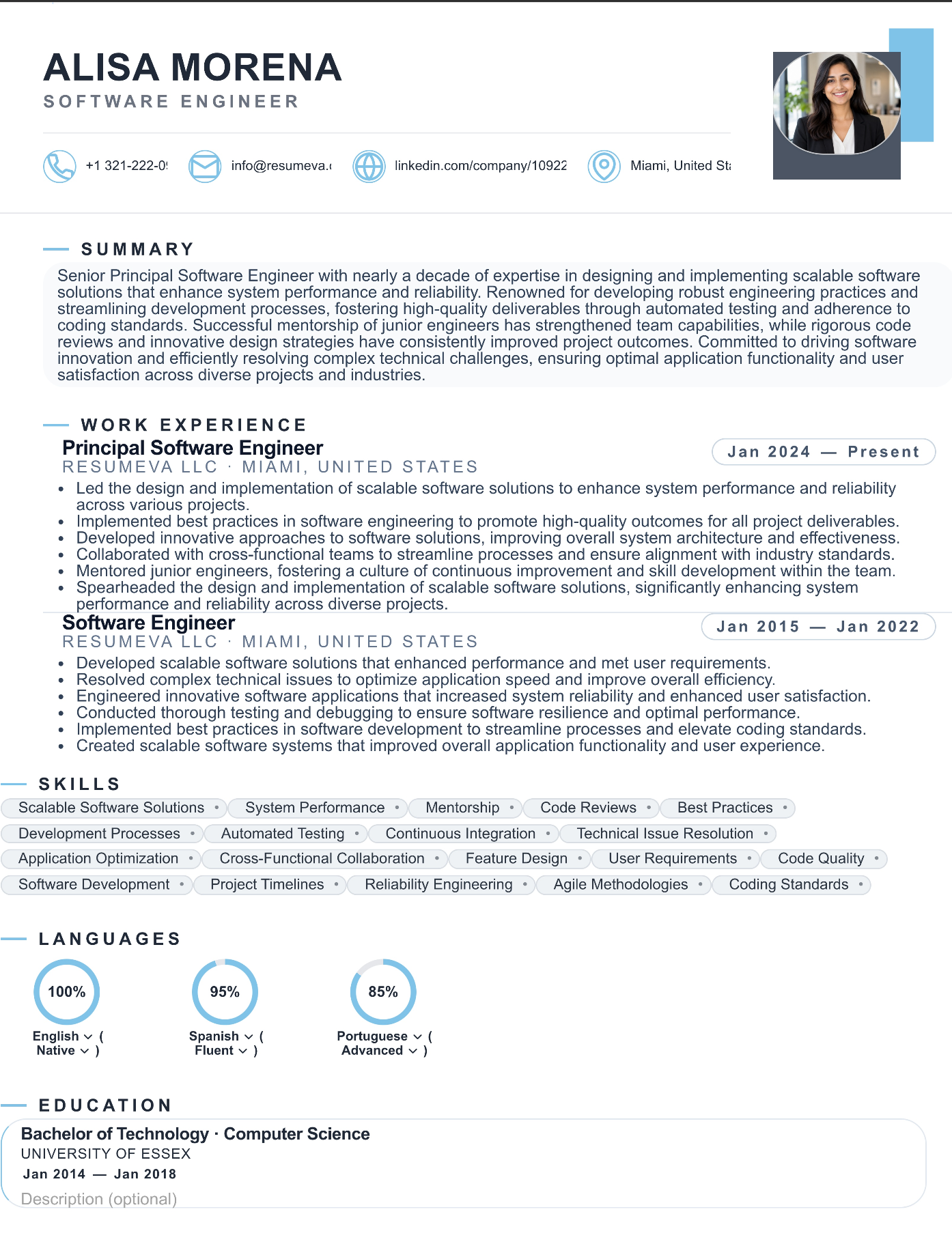 18. Web UX Design resume template preview