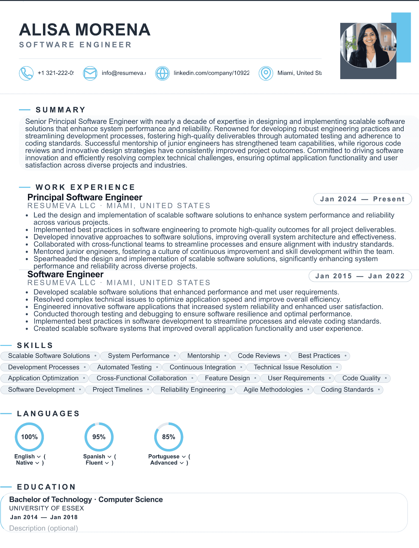 13. Web Designer resume template preview